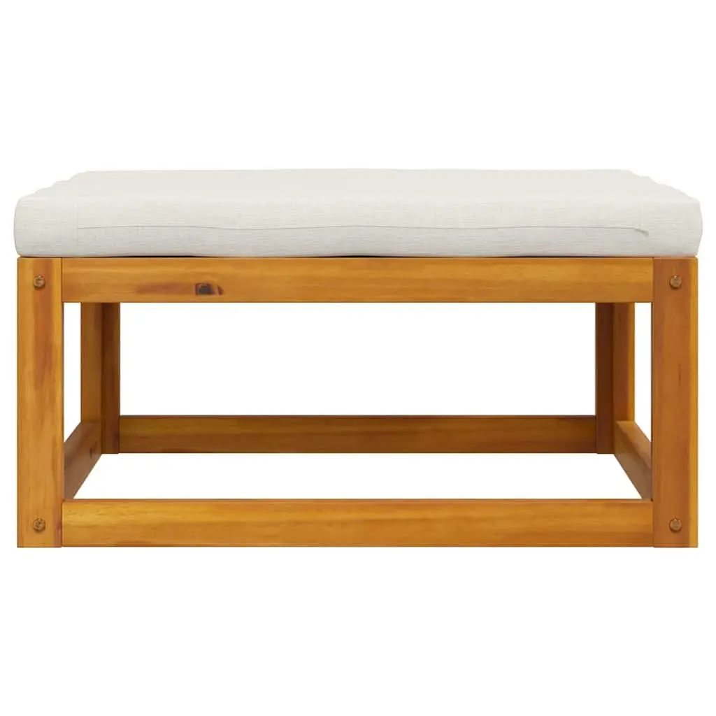 Outdoor Footrest with Cushion Solid Wood Garden Lounge Seating Unit Brown