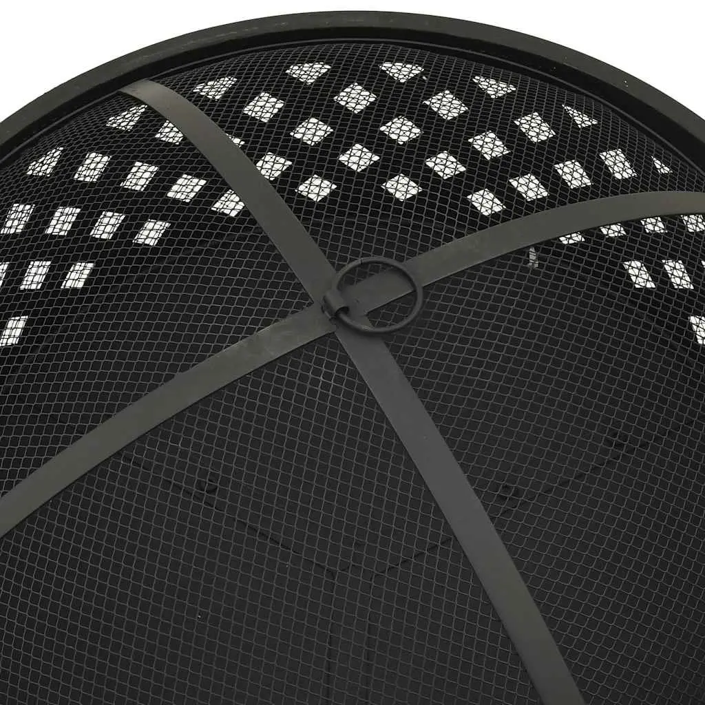 Fire Pit Outdoor Fireplace 68cm Steel Bowl Black