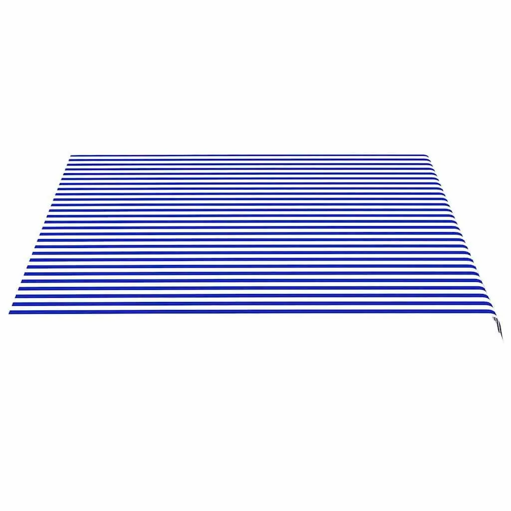 Awning Replacement Fabric Polyester Blue and White 4x3.5m Patio Sunshade