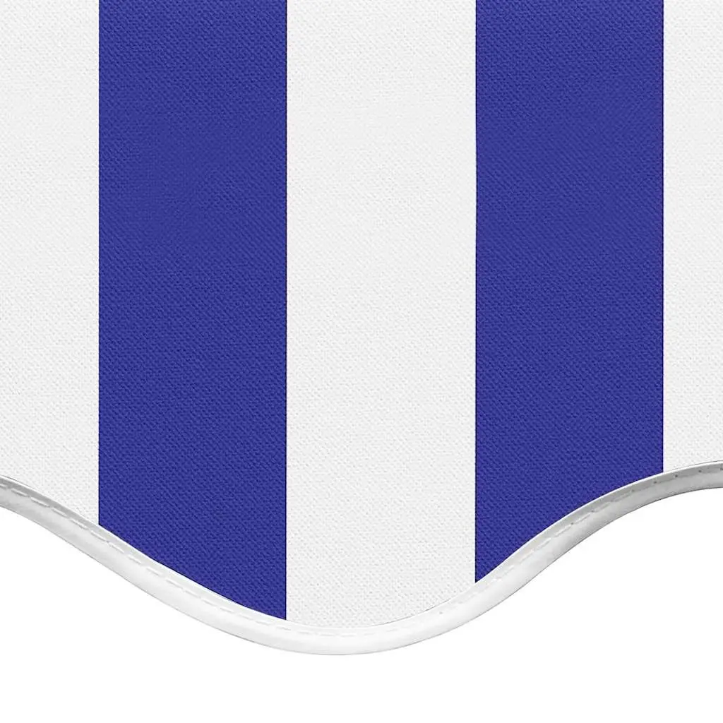 Awning Replacement Fabric Polyester Blue and White 4x3.5m Patio Sunshade