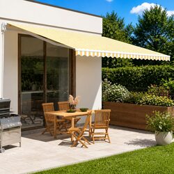 Reliable 5x3.5m Yellow and White Replacement Awning Fabric