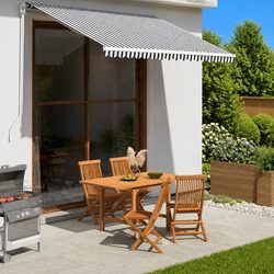 Awning Replacement Fabric Anthracite White 3x2.5m Polyester Patio Sunshade