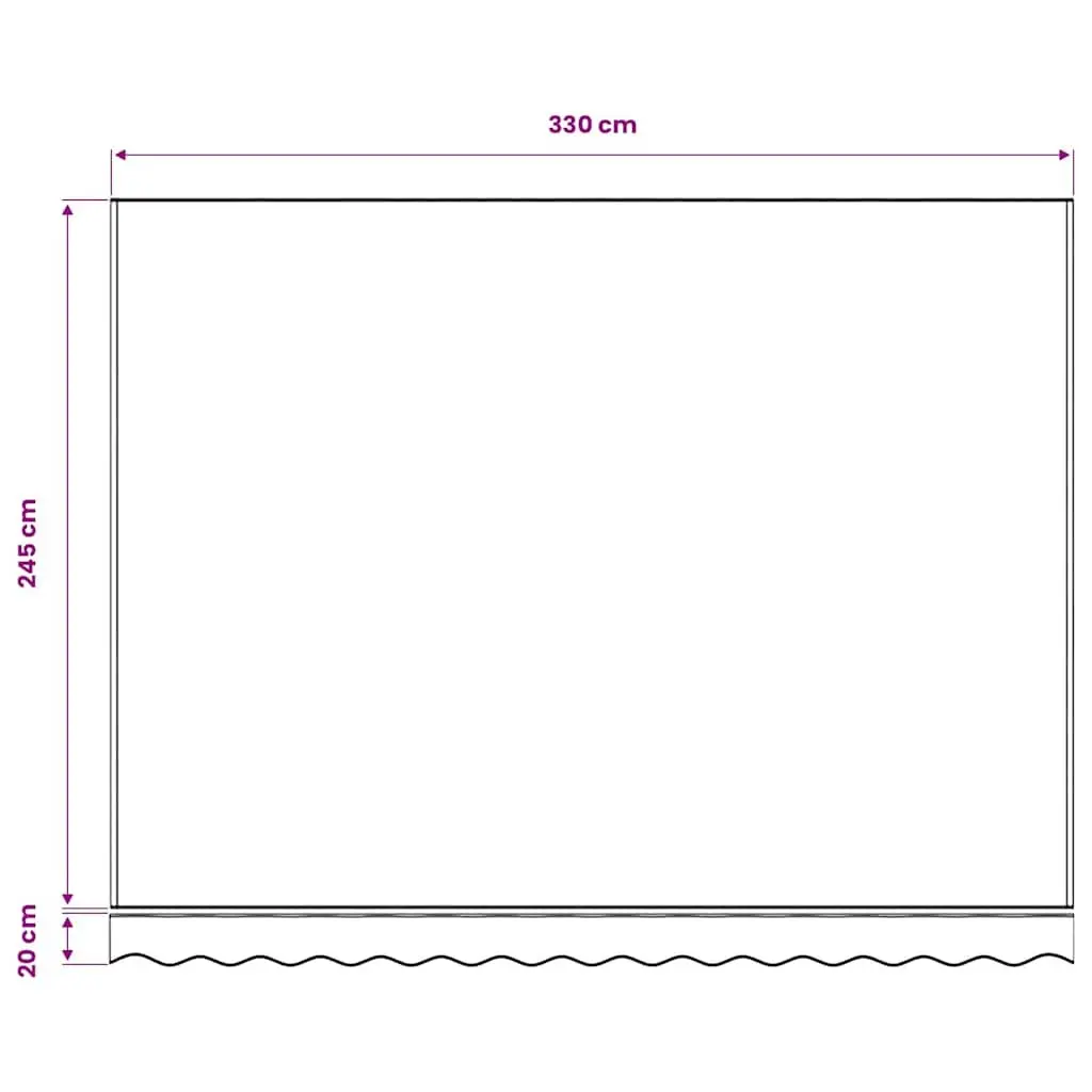 Awning Replacement Fabric 3.5x2.5m UV Resistant Anthracite White Garden Shade