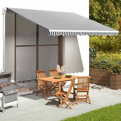 Durable 4x3m Awning Fabric in Anthracite and White