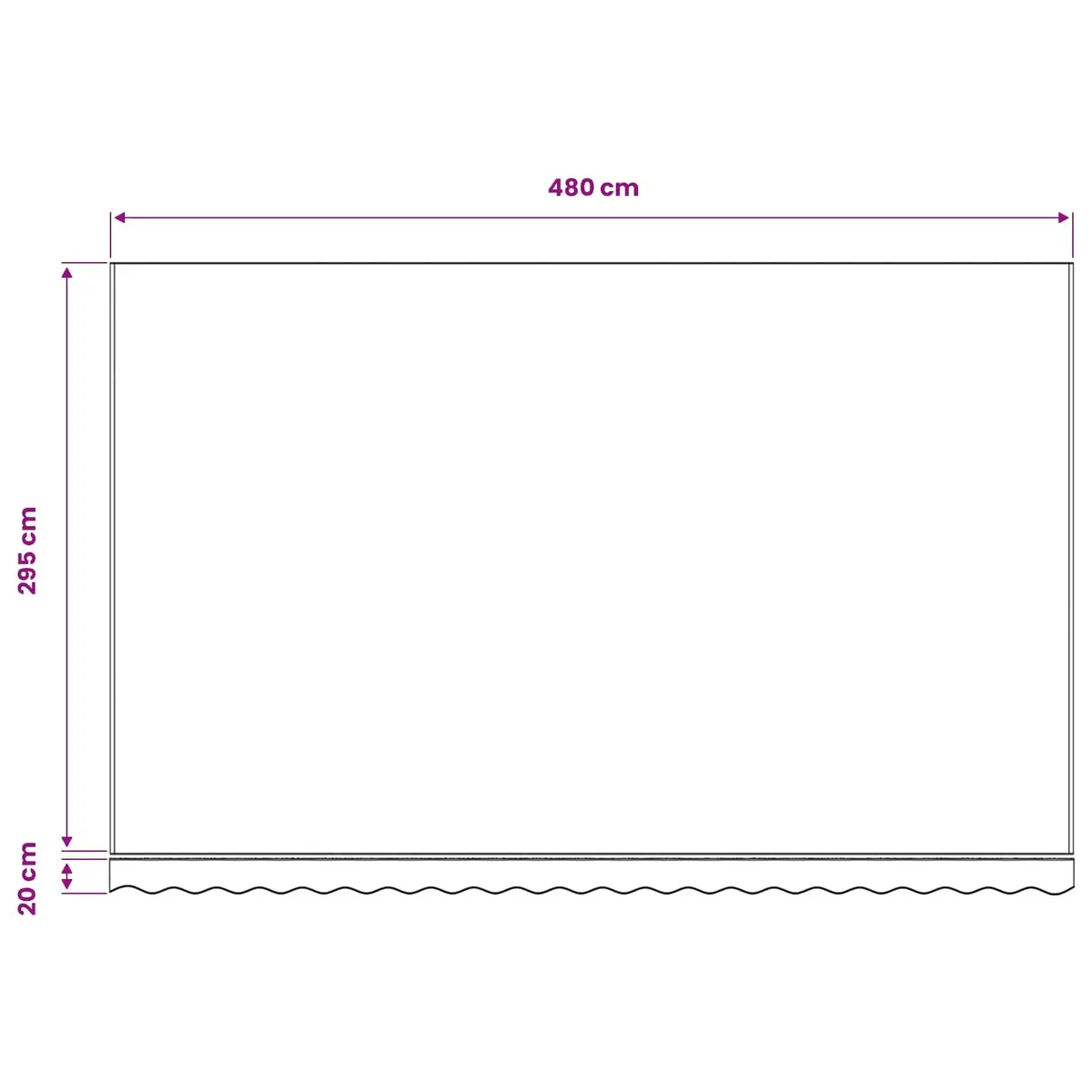 Awning Replacement Fabric 5x3m Polyester Anthracite White Sunshade