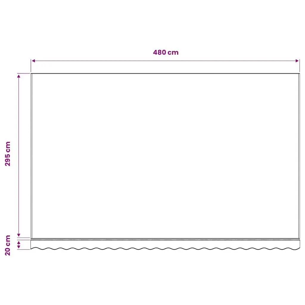 Awning Replacement Fabric 5x3m Polyester Anthracite White Sunshade
