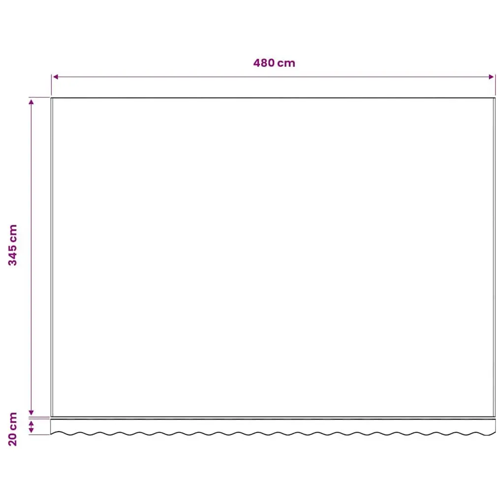Awning Replacement Fabric Sunshade 5x3.5m Anthracite White