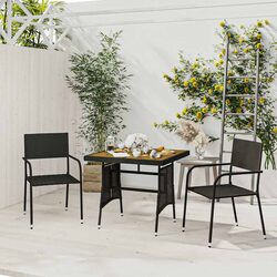 Reliable Black Outdoor Dining Set with Comfort in Mind