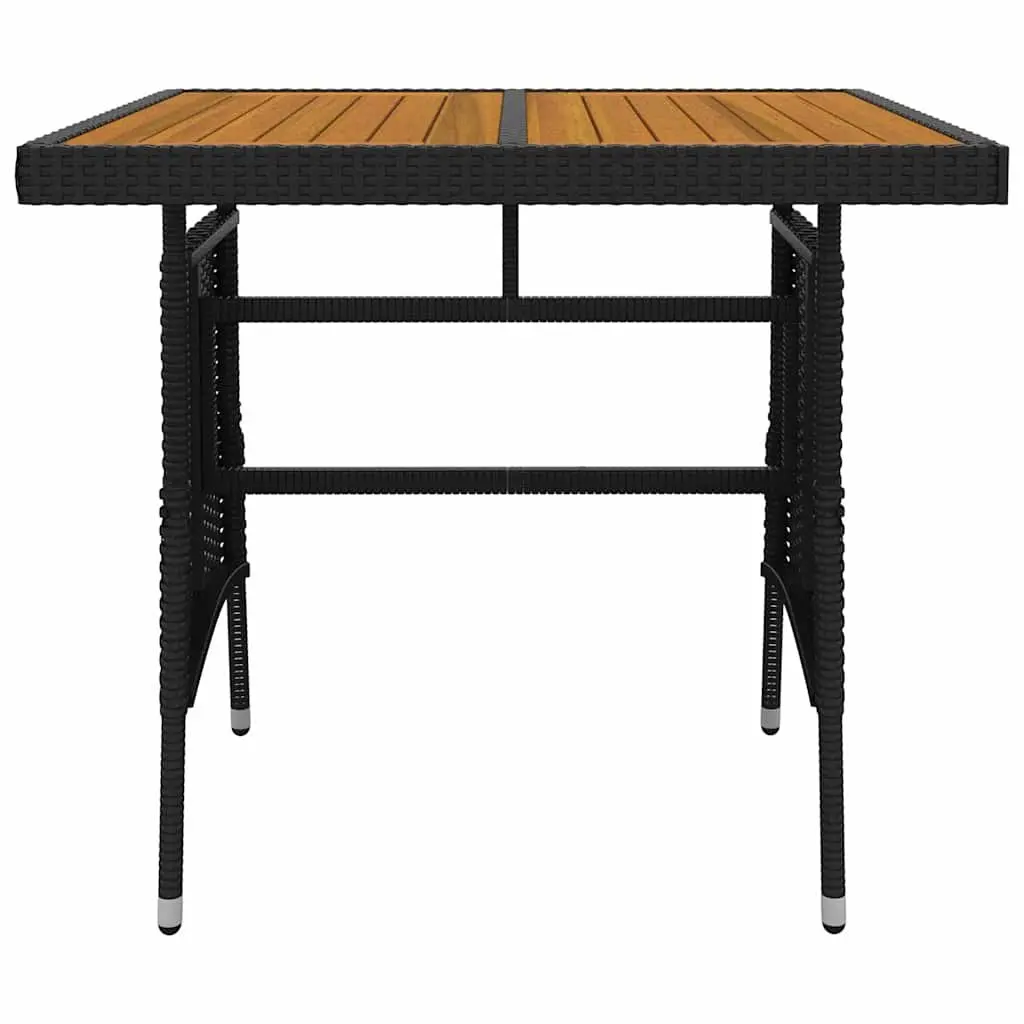 5 Piece Outdoor Dining Set PE Rattan Black Garden Patio Furniture Table Chairs
