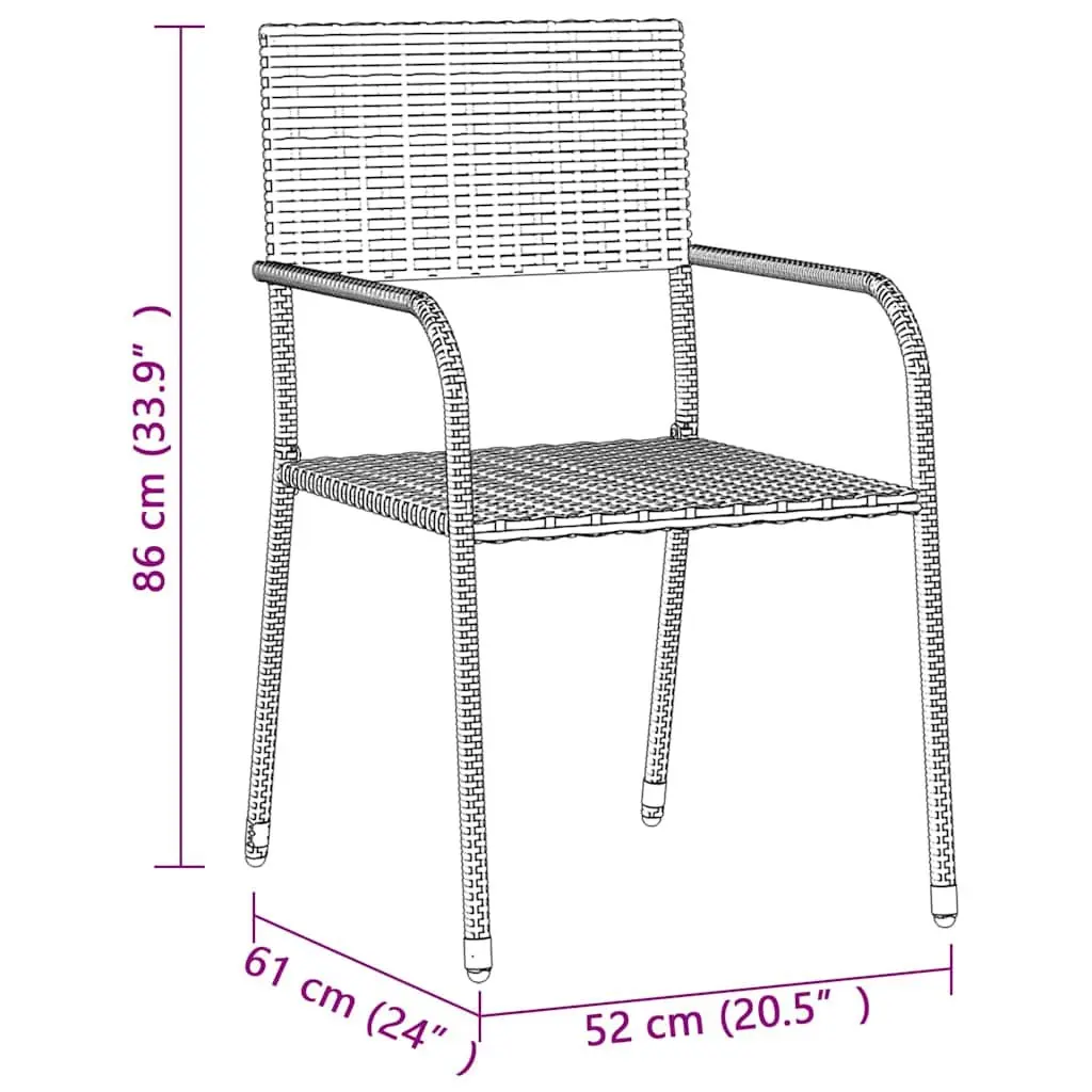 5 Piece Outdoor Dining Set PE Rattan Black Garden Patio Furniture Table Chairs