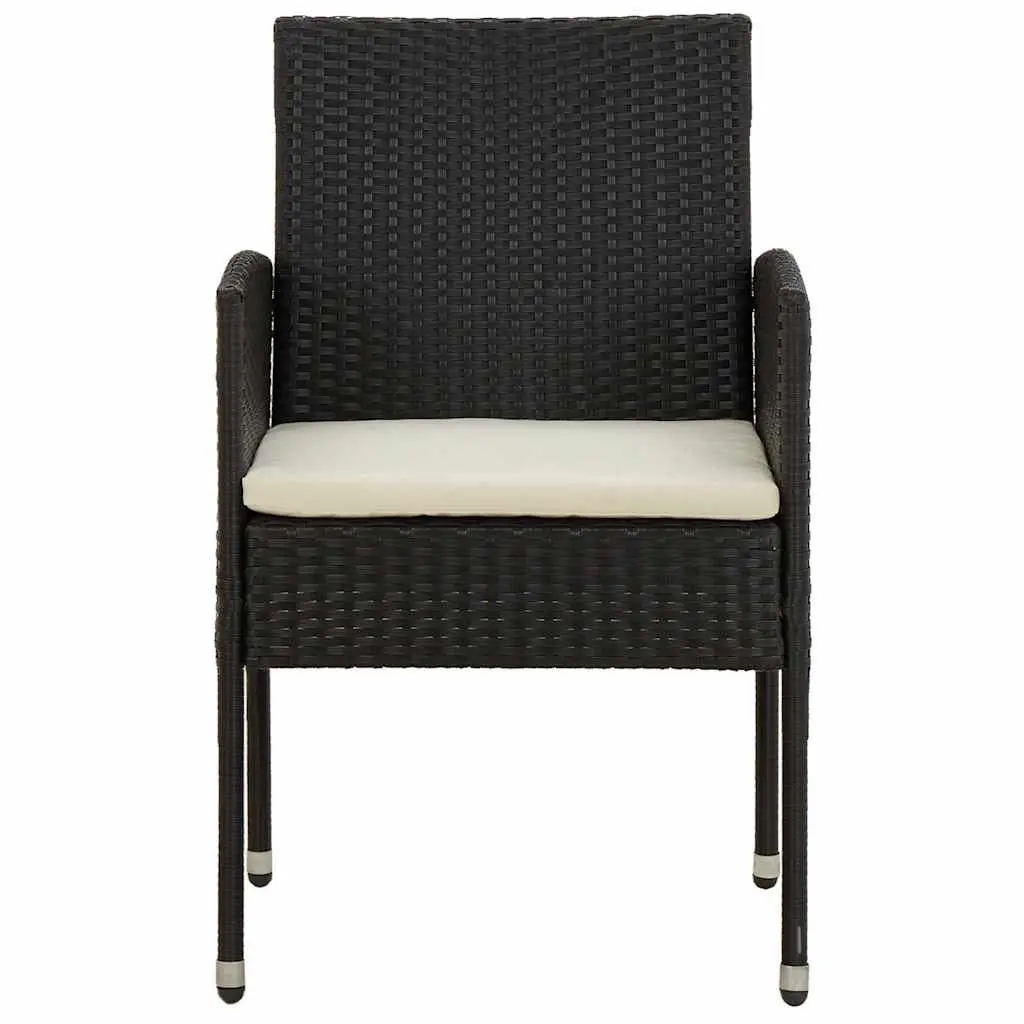 Black 3 Piece Dining Set for Outdoor Use