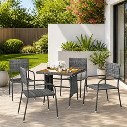 Reliable 5-Piece Outdoor Dining Set in Grey