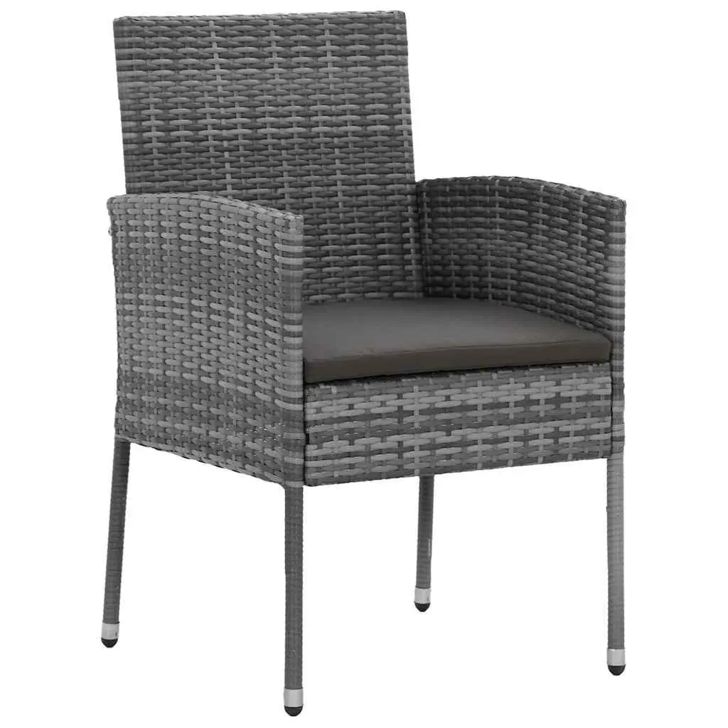 5 Piece Outdoor Dining Set Garden Patio Furniture Grey Rattan Chairs Table