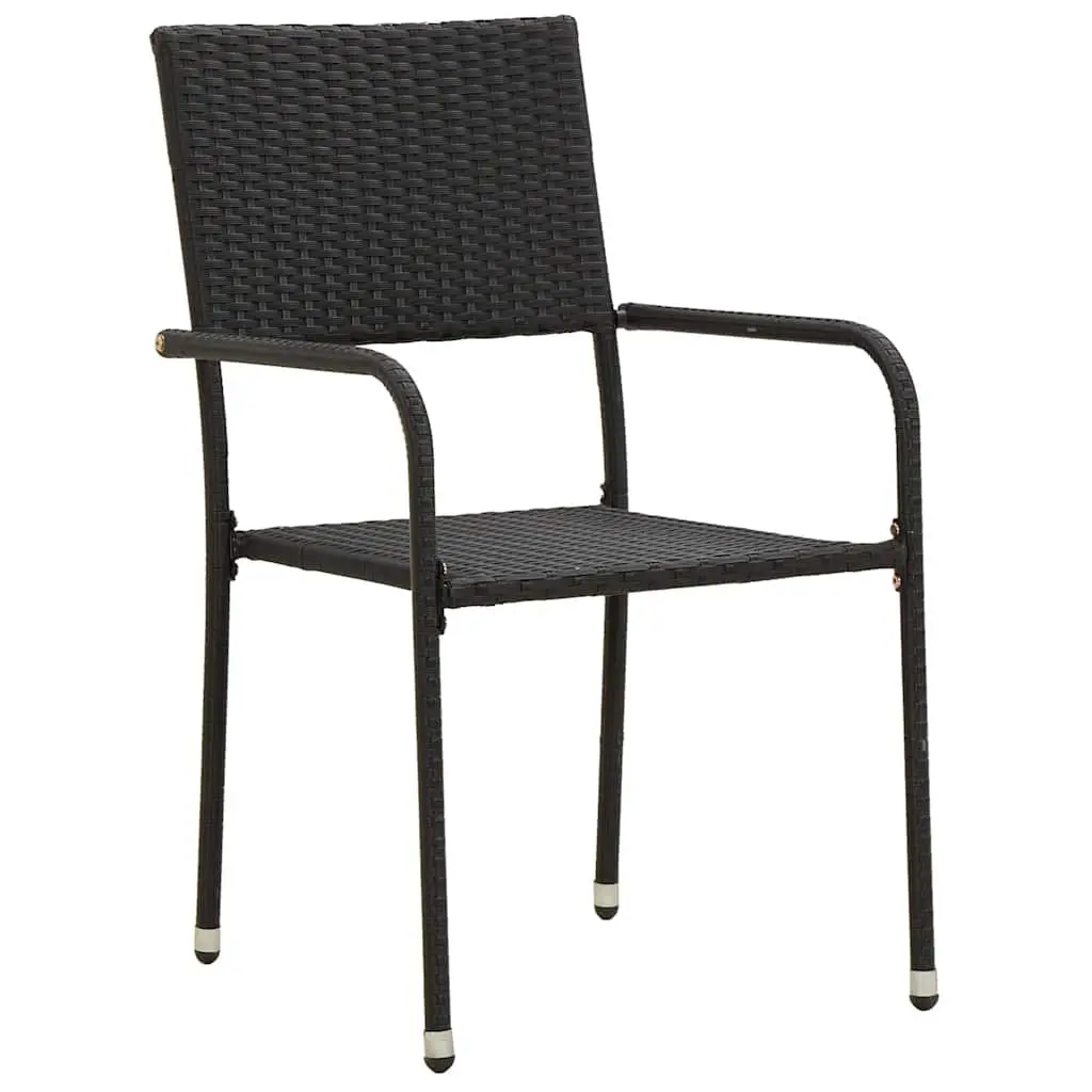 Outdoor Dining Set 5 Piece Patio Garden Furniture Table Chairs Black