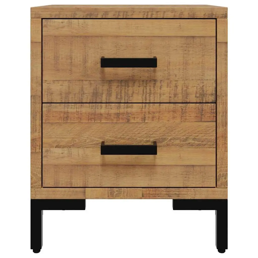 Solid Wood Nightstand with 2 Drawers