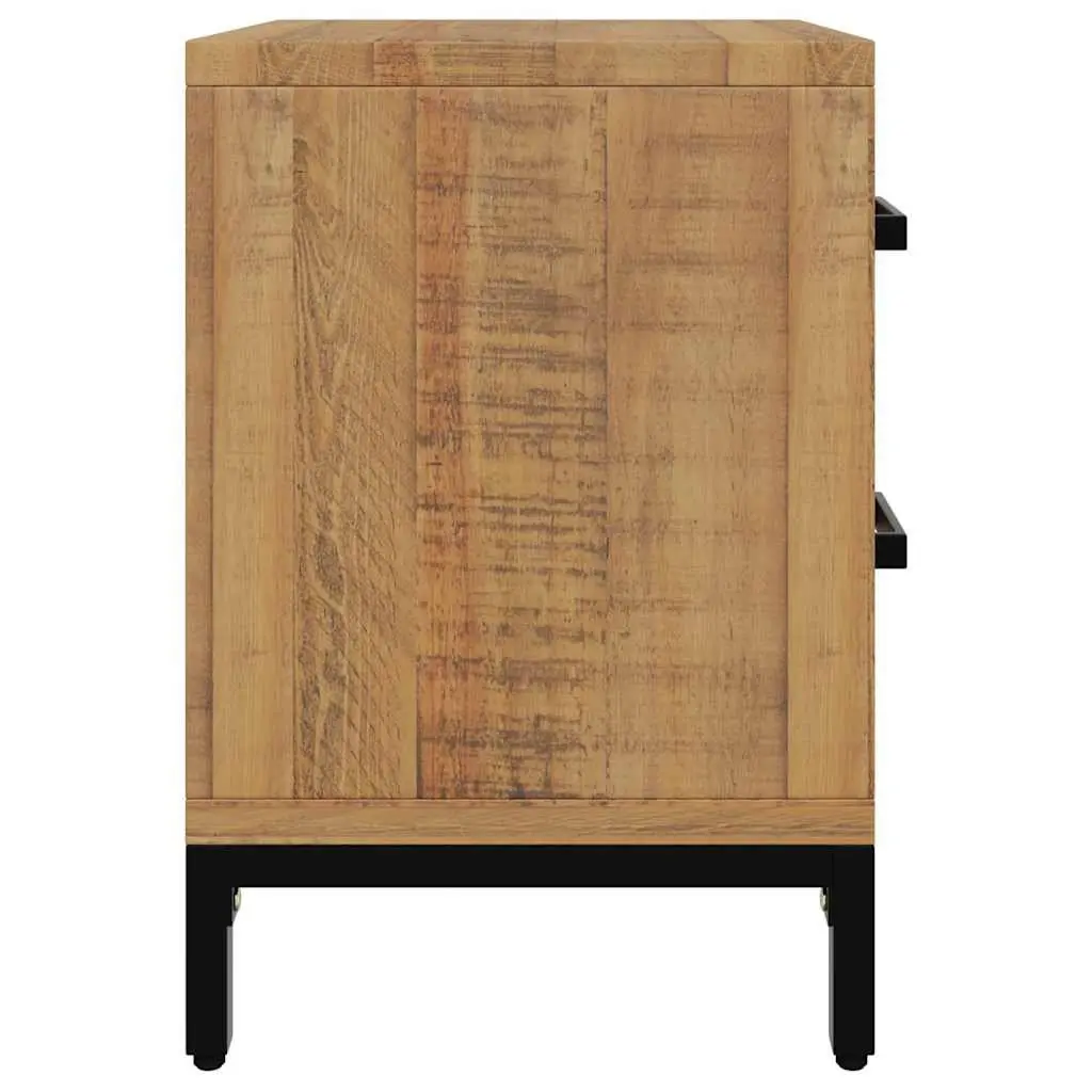 Solid Wood Nightstand with 2 Drawers