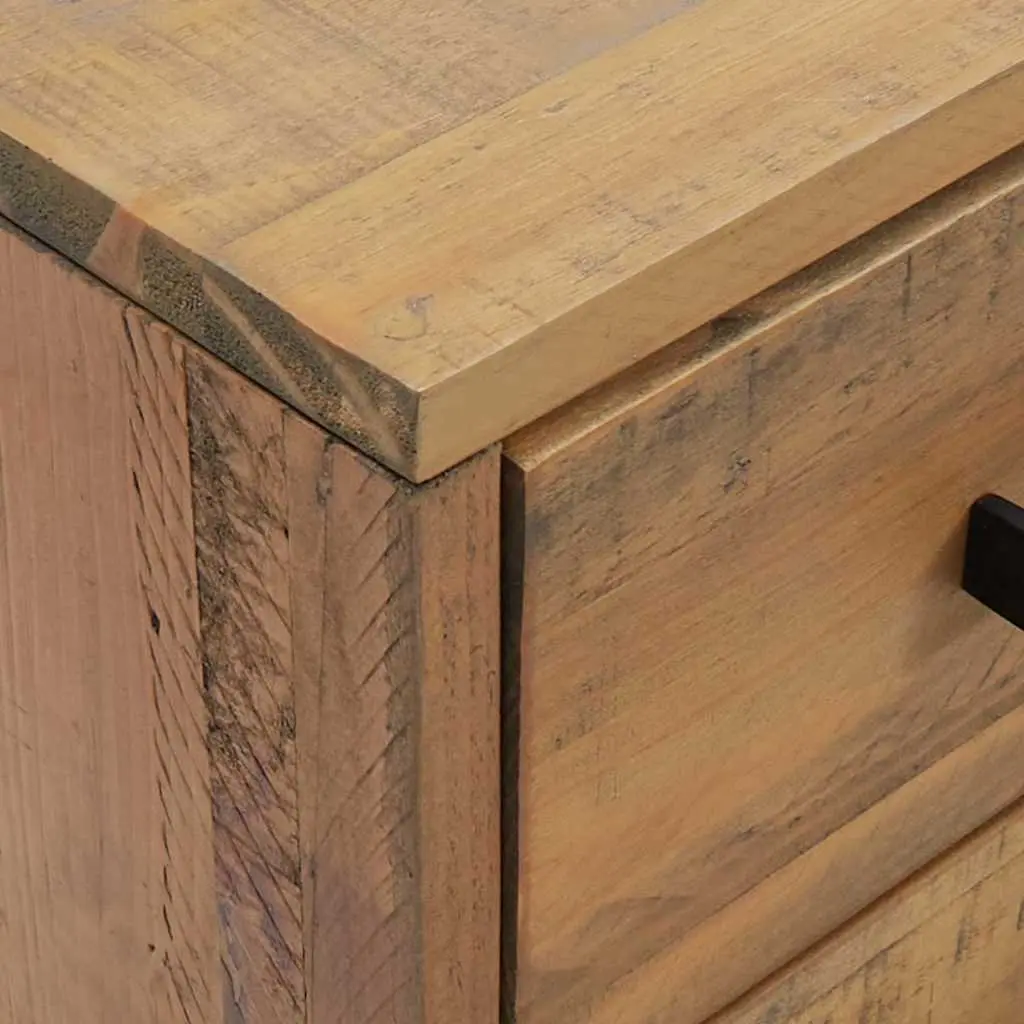 Bedside Cabinet 40x30x55cm Solid Pine Wood Nightstand Drawers Storage Brown