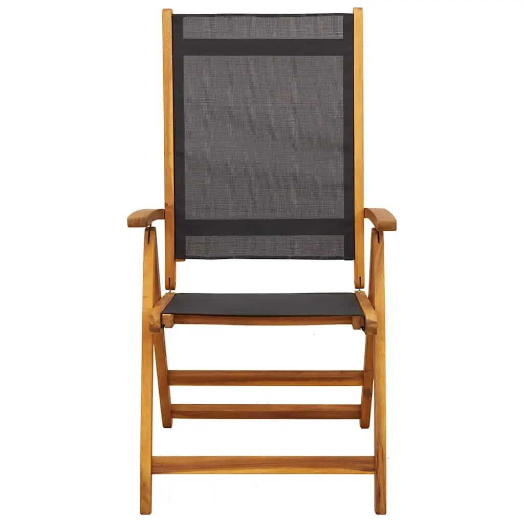 Outdoor Folding Garden Chairs Set 6 pcs Wood Patio Seating Adjustable Backrest
