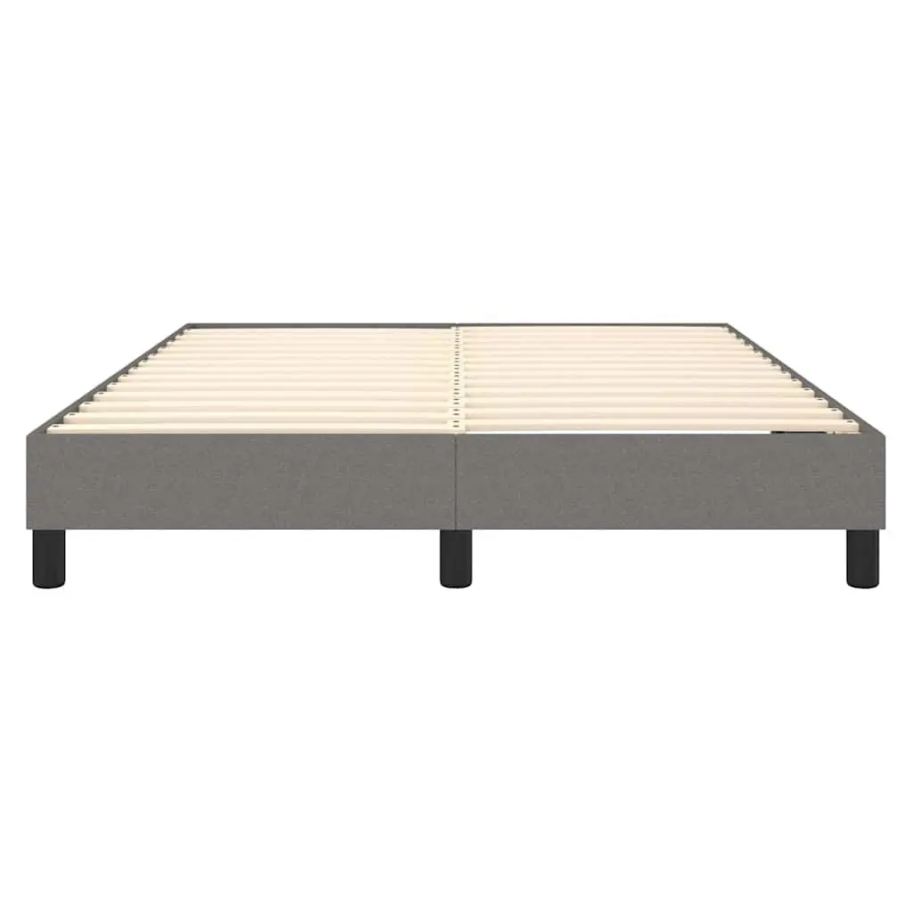 Box Spring Bed Frame Double Grey Fabric