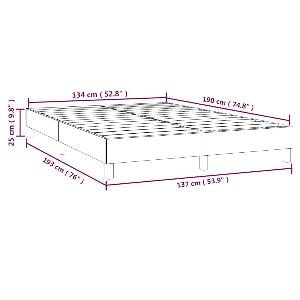 Box Spring Bed Frame Double Grey Fabric