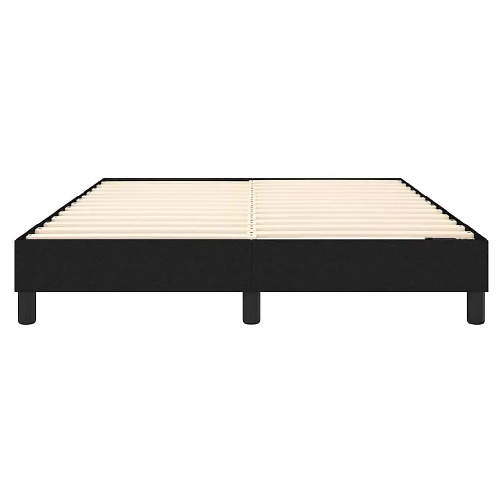 Box Spring Bed Frame Queen Size Black Fabric Bedroom Furniture