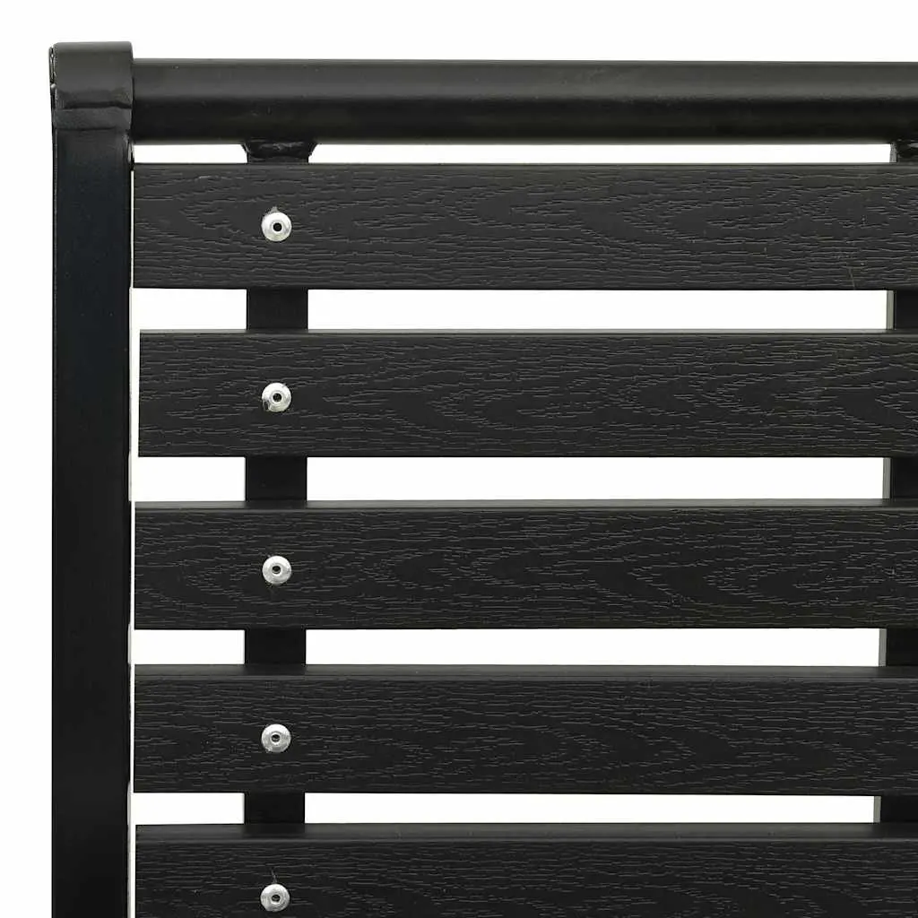 Outdoor Chairs Garden Seating Steel WPC Black Stackable