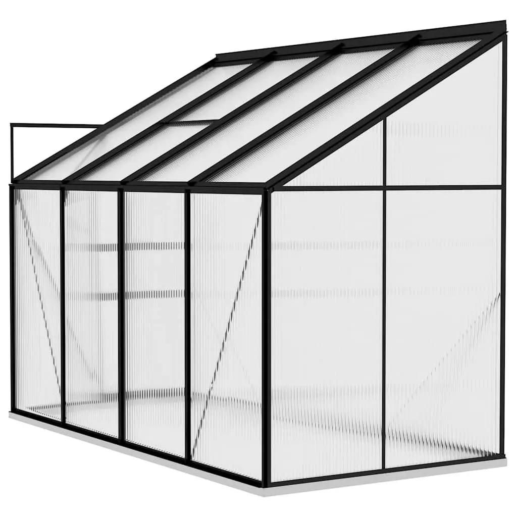 Aluminium Greenhouse Anthracite Garden Plant Shelter 5.24 m³ with PC Board Roof Vent for Optimized Airflow and Weather Protection