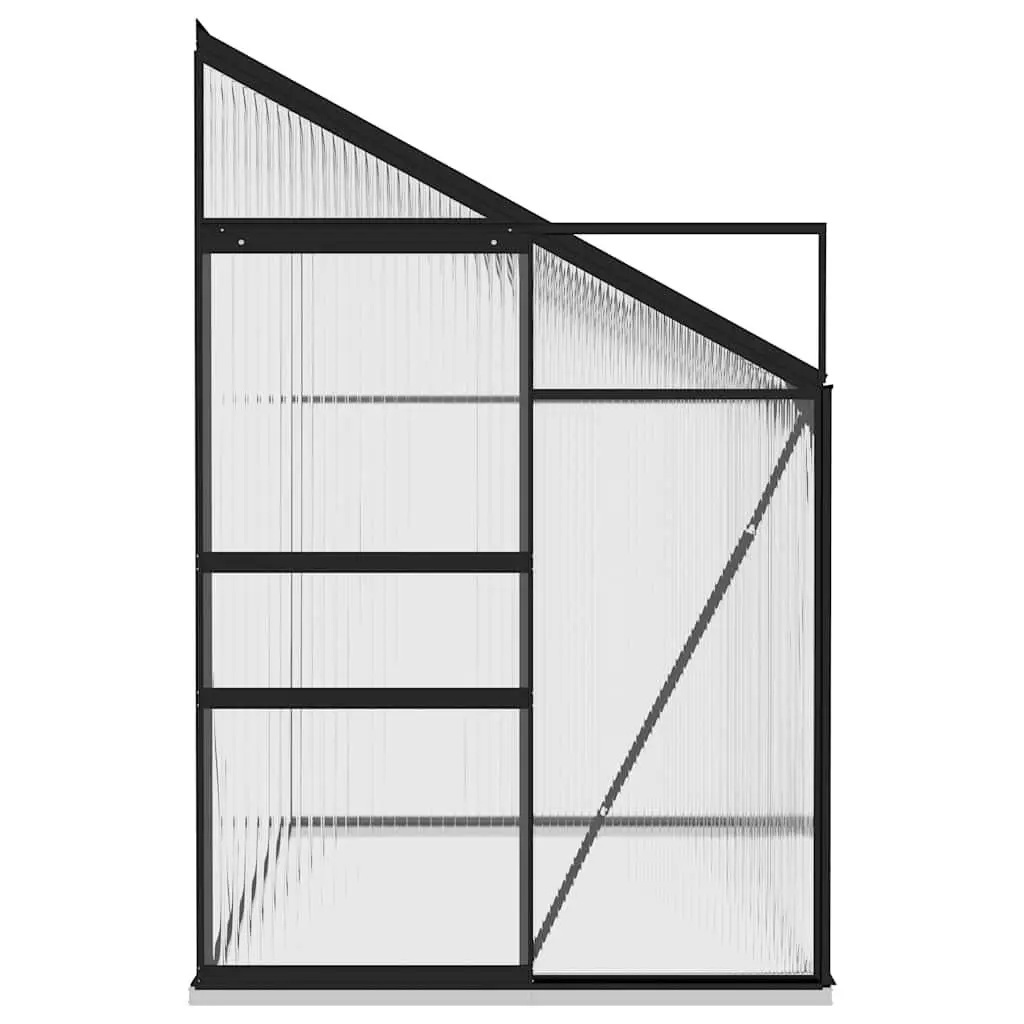 Aluminium Greenhouse Anthracite Garden Plant Shelter 5.24 m³ with PC Board Roof Vent for Optimized Airflow and Weather Protection