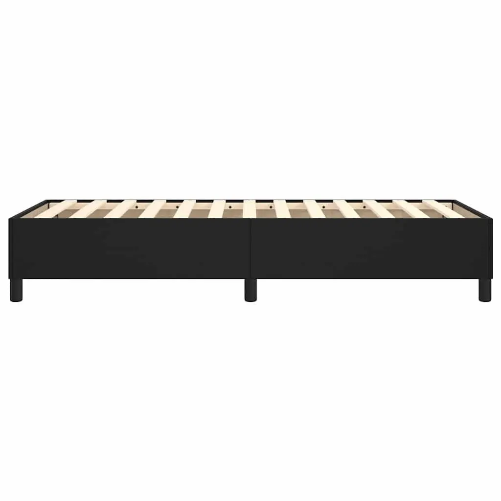Box Spring Bed Frame King Single Black Faux Leather