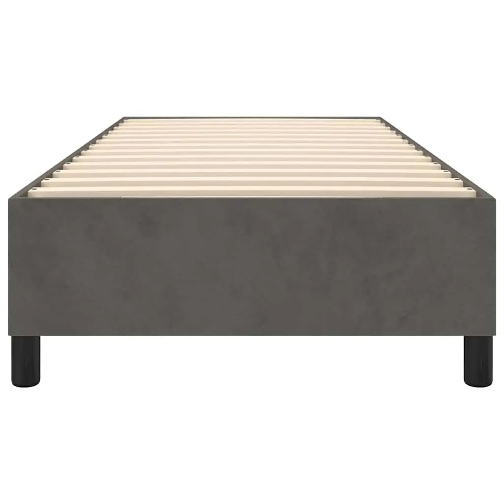 King Single Bed Frame Dark Grey Velvet Box Spring Furniture