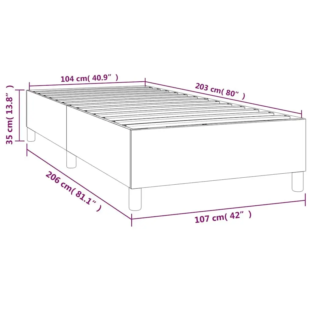 King Single Bed Frame Dark Grey Velvet Box Spring Furniture