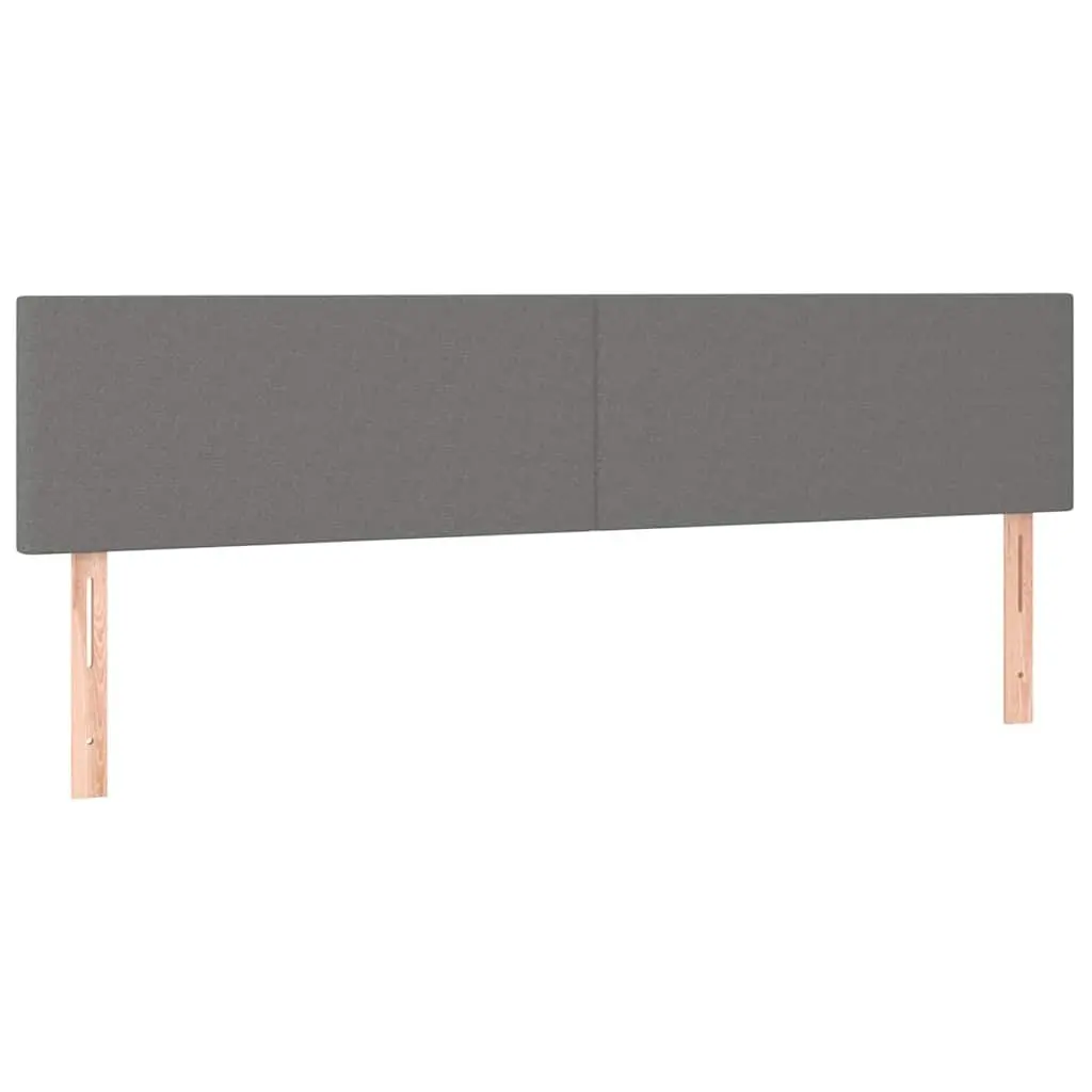 LED Headboard Adjustable Height 200cm Dark Grey Fabric Bedroom Wall Mount