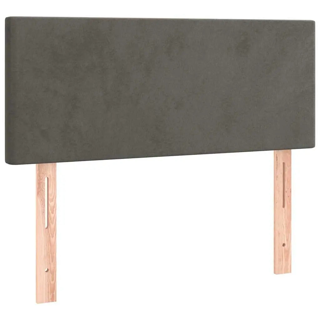 LED Headboard 100 cm Grey Velvet Bed Frame Modern Design Adjustable Height