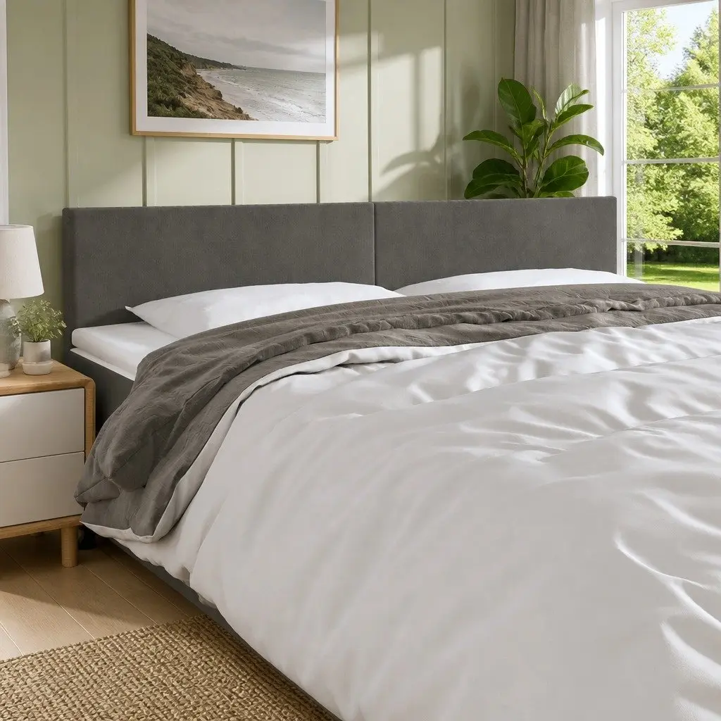 LED Headboard Dark Grey 160 cm Velvet Bed Backrest Modern Bedroom Furniture