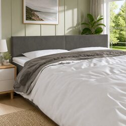 Durable Velvet LED Headboard in Dark Grey Color