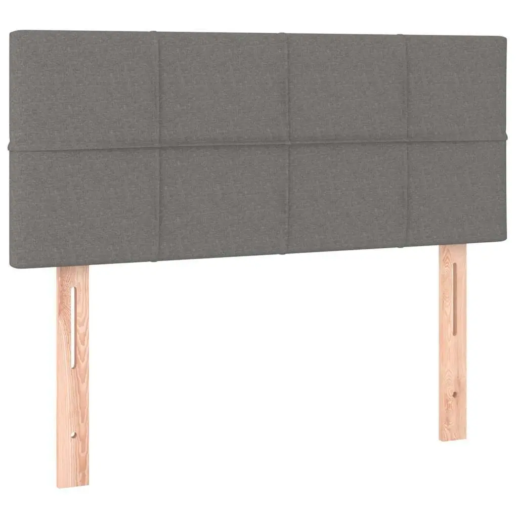 LED Headboard Grey Fabric 100cm Adjustable Height Bedroom Wall Mount