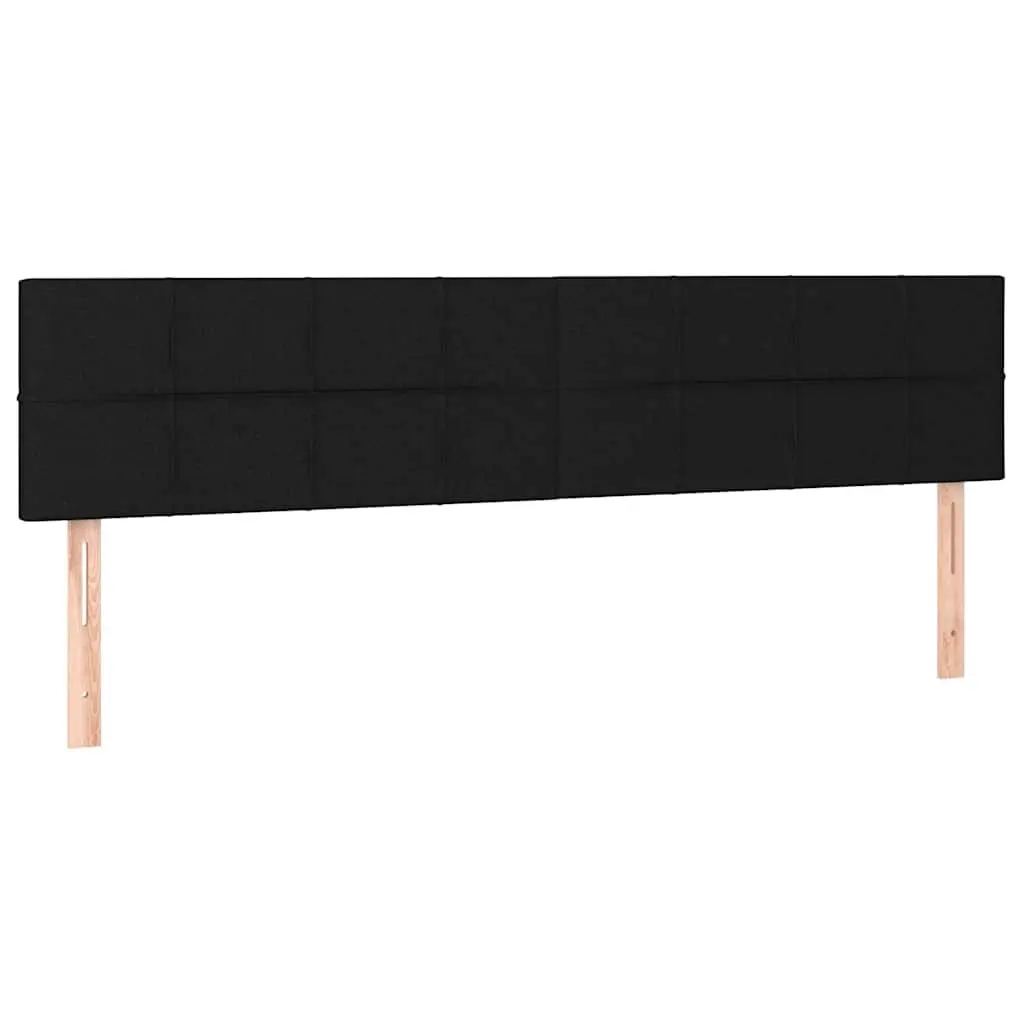 LED Headboard Black Adjustable Height 160cm Fabric Backrest Lighting