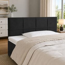Comforting LED Headboard 100cm in Black Velvet with Lights