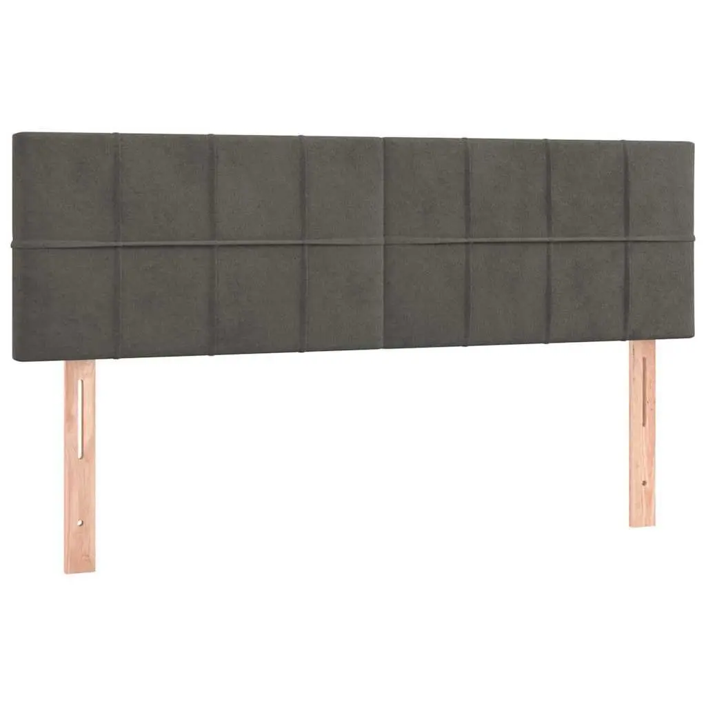 LED Headboard Back Support 144cm Dark Grey Velvet Modern Bedroom Furniture