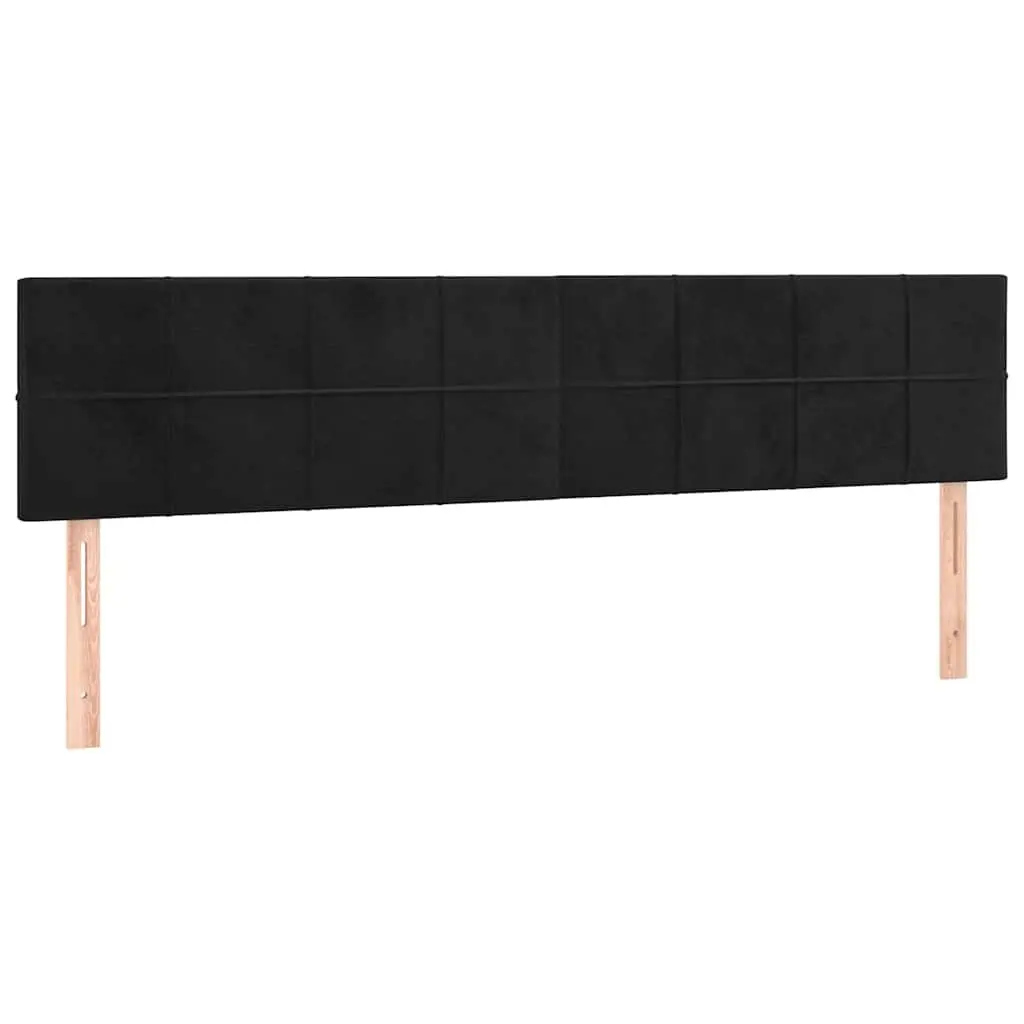 LED Headboard 160cm Black Velvet Bed Back Support Modern Bedroom Upholstered