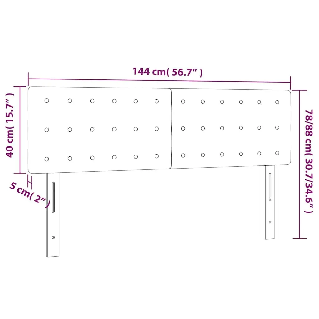 LED Headboard Adjustable Height Back Support Black Faux Leather Modern