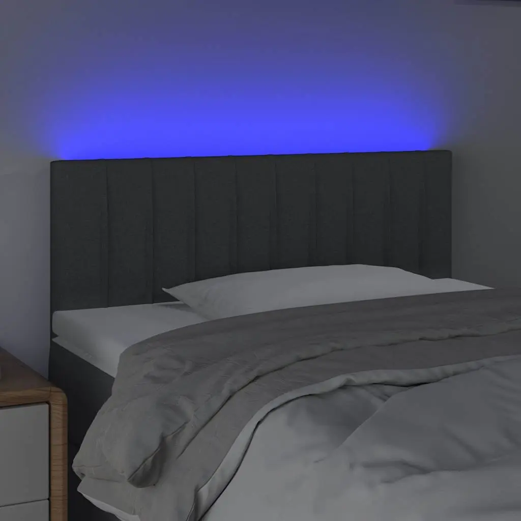 LED Headboard Grey 100x5x78/88 cm Fabric Adjustable Height Modern Bedroom Wall