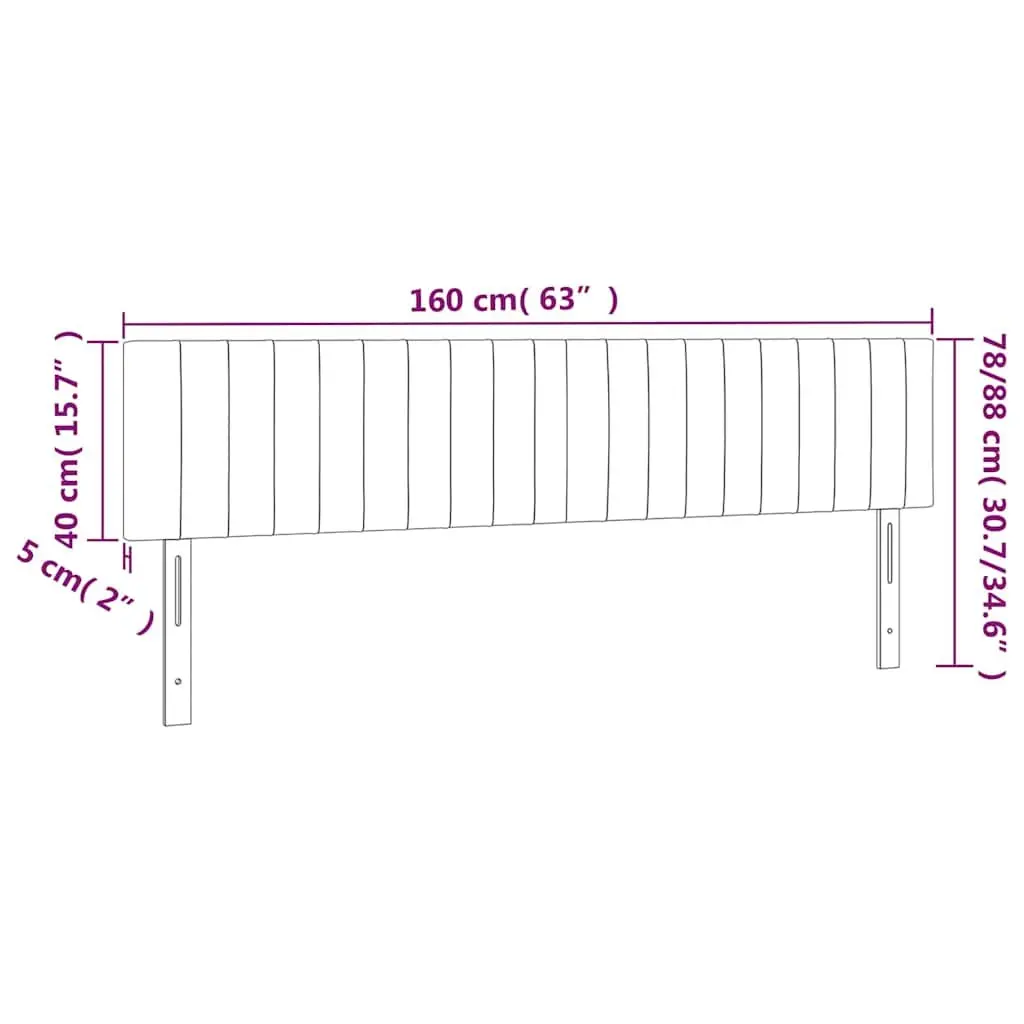 LED Headboard Adjustable Height 160cm Dark Grey Fabric Bedroom Wall Mount
