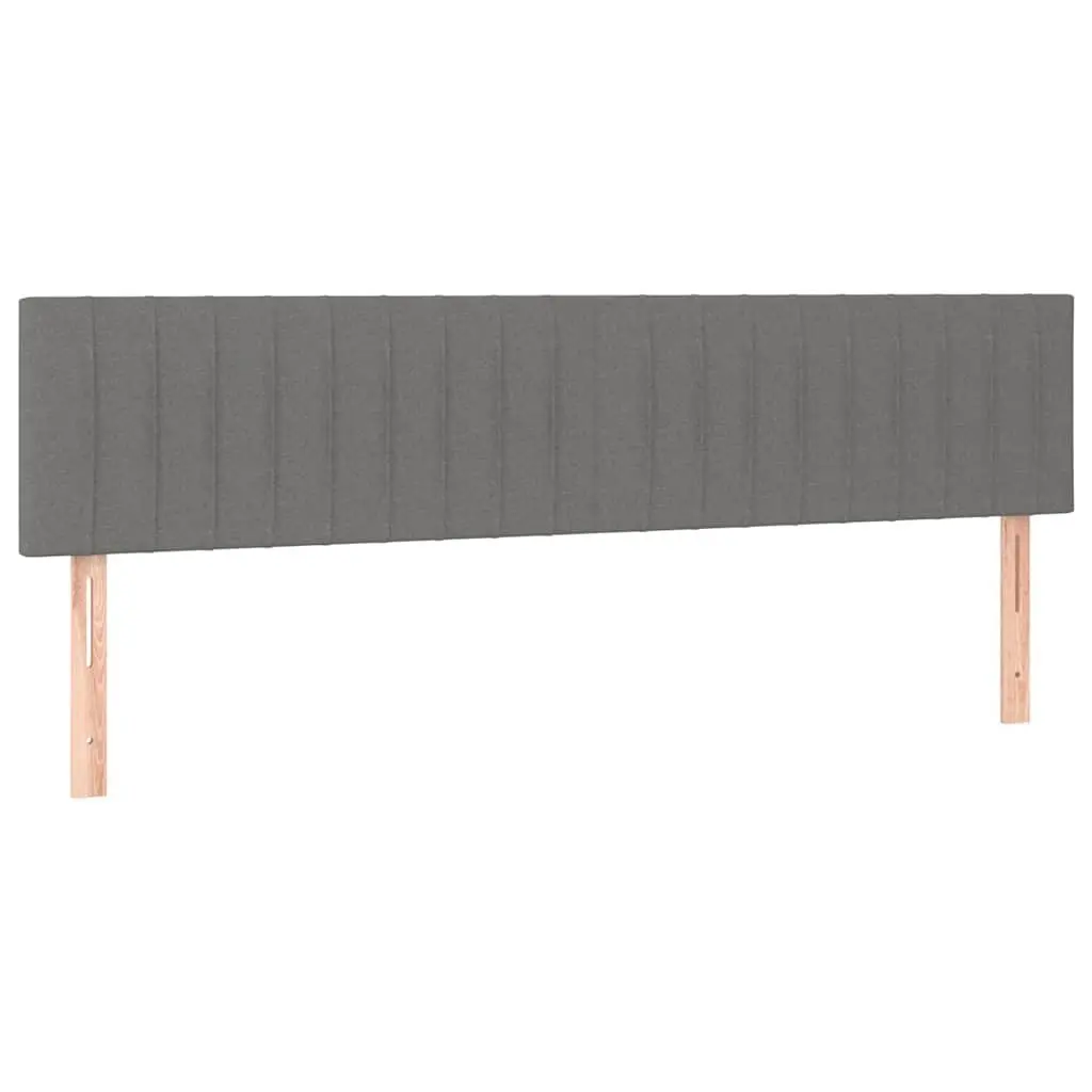 LED Headboard Adjustable Height 160cm Dark Grey Fabric Bedroom Wall Mount