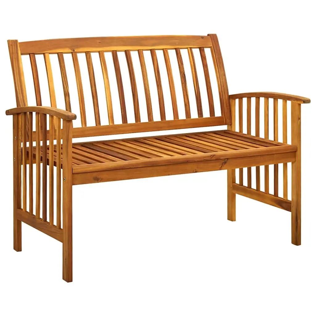 Outdoor Garden Bench 119 cm Patio Seating Acacia Wood Grey with Cushion