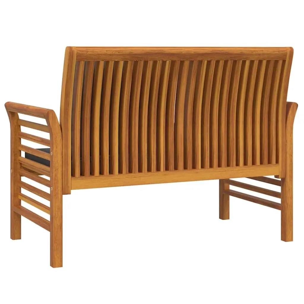 Outdoor Sofa Bench for Garden Patio Acacia Wood with Dark Grey Cushions
