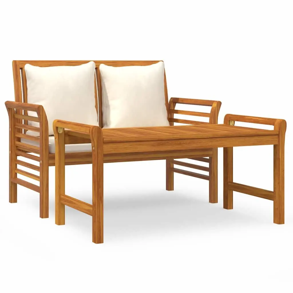 Garden Lounge Set 2 Piece Outdoor Furniture Solid Wood Brown