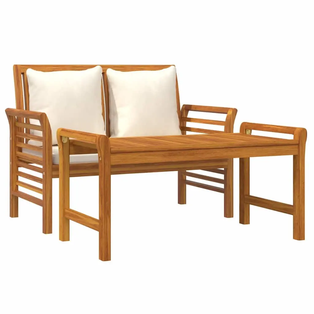 Garden Lounge Set 2 Piece Outdoor Furniture Solid Wood Brown