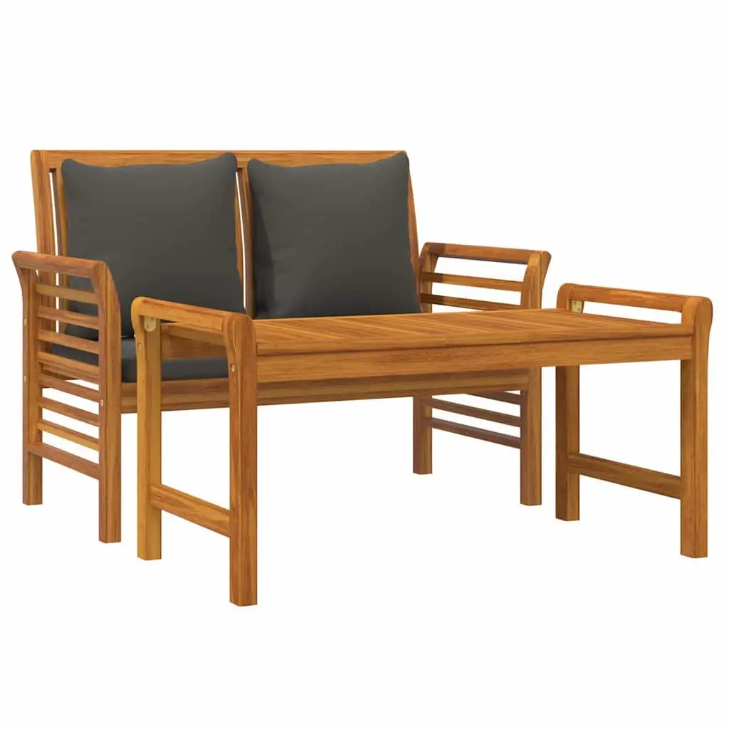 Garden Lounge Set 2 Piece Outdoor Furniture Solid Wood with Cushions Brown