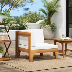 Outdoor Sectional Corner Sofa White Cushions Garden Lounge Modular Seating Unit
